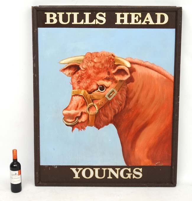 Garden and Architectural Salvage: a hand painted Wooden double sided Public house (Pub ) Sign for