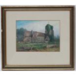 J Harmsworth early - mid XX, Watercolour, 'Horton Village Church ,