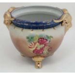 Blue and white jardinere with gilt decoration,