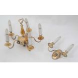 5 branch ceiling light with rams head decoration together with a 2 branch wall light