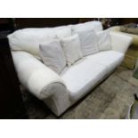 Multi york 2- seat sofa with cream upholstery This lot is being sold for our nominated charity for