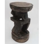 African carved Tribal carved stool CONDITION: Please Note - we do not make