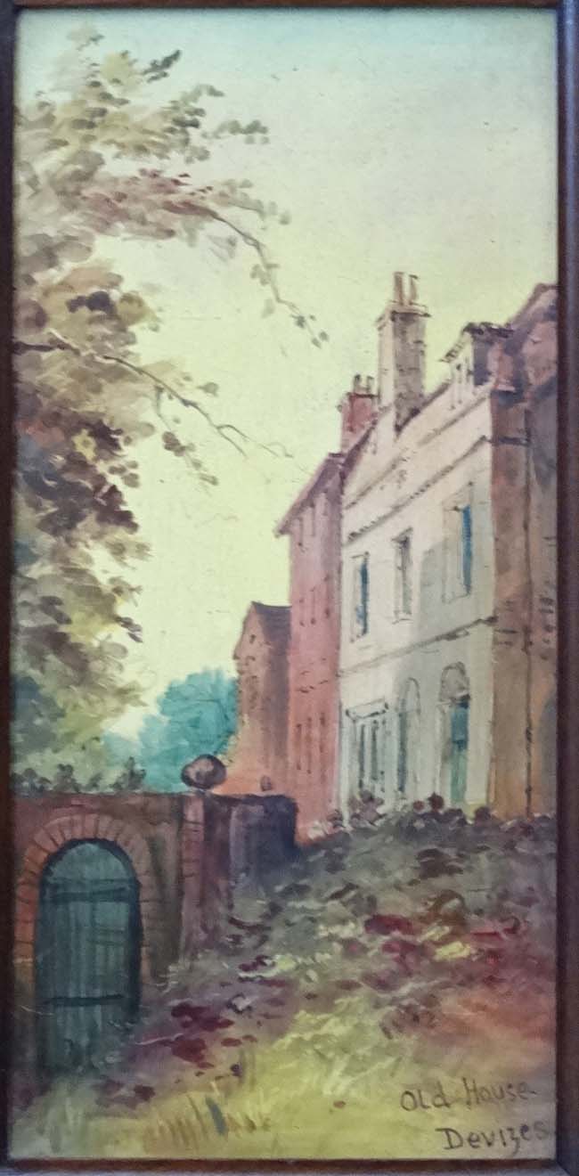 Wm Strupen (?) 1912, Pair of framed oil on tile (2), ' Little Cote Hall ' and ' Old House Devizes ', - Image 4 of 7