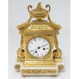 Jean-Baptiste Delettrez Regency Gilt ormolou and Marble clock : the breakfront ornate 8 day clock