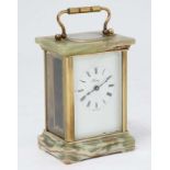 5 Glass 'Henley' Carriage Clock : a brass and ormolou cased 5 bevelled glass English carriage clock