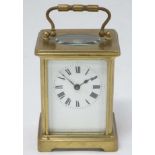 5 Glass Carriage Clock : a brass cased 5 bevelled glass carriage clock ( timepiece ) ,