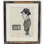 Lee Rowlands XX (Leicester), Pencil, pen ink , caricature, ' Robert Hudson '.