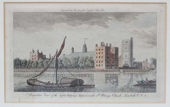XVIII unknown, Hand coloured engraving, ' Perspective view of the Arch-Bishop's Palace with St. - Image 3 of 5