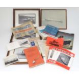Militaria / Maritime : A collection of items to include framed monochrome photographs of merchant