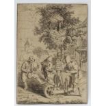 After Adriaen van Ostade (1610-1685), Signed etching (on honey combed watermarked paper),