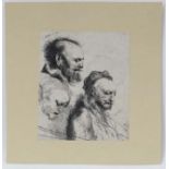 After Rembrandt Van Rijn (1606-1669), Etching laid on paper,