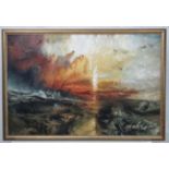 Follower of JMW Turner XX, Oil on board, The Slave Ship ,