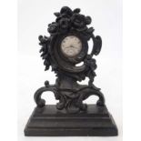 19thC Cast Iron Rococo pocket watch stand and gold pocket watch : a 9 (.