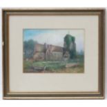 J Harmsworth early - mid XX, Watercolour, 'Horton Village Church ,