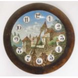 Black Forest Porcelain dial clock : a German plated ,