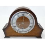 3 Train Oak Mantle Clock : a 'Perivale ' oak cased 3 train Westminster Chime oak cased mantle clock