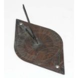Bronze Sundial : an XVIII / XIX bronze elliptical shaped Sun Dial ,