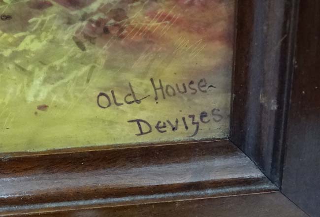 Wm Strupen (?) 1912, Pair of framed oil on tile (2), ' Little Cote Hall ' and ' Old House Devizes ', - Image 6 of 7