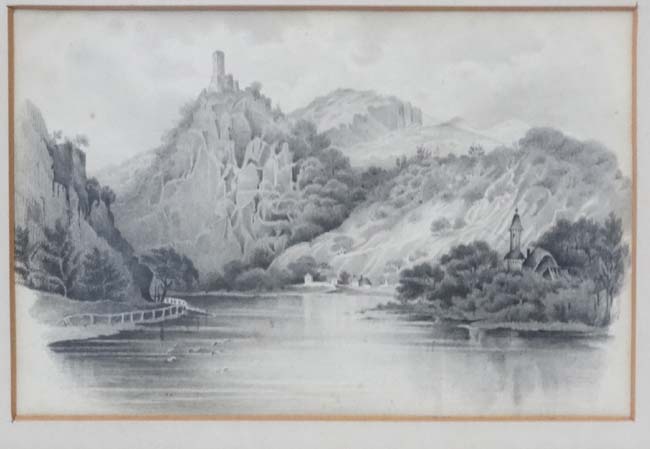 Early XX, Pencil, ' The Drachenfels ' ( North Rhine - Westphalia , Germany ), - Image 3 of 3