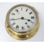 Elliot Ship's Clock : a brass cased 6" Bulkhead Timepiece ,