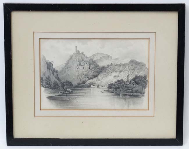 Early XX, Pencil, ' The Drachenfels ' ( North Rhine - Westphalia , Germany ),