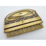 Art Nouveau : A 19thC embossed brass crumb brush 6b 1/4" wide x 4 1/8" high CONDITION: