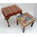 2 upholstered stools CONDITION: Please Note - we do not make reference to the