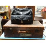 Gladstone bag +brown leather suitcase (2) CONDITION: Please Note - we do not make