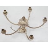 5 branch silver plate ceiling light with grape vine decoration CONDITION: Please