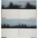 * Peter Liddell '90, Aerosol on canvas x 4, ' Landscape IV ', Signed , dated and titled verso,