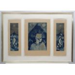 * Mary Rose O'Neill (1961) Ireland, Tryptic prints 19/25, Untitled, Signed ,