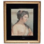 Regency Mezzotint, ' Diana ' the huntress , Verre eglomise mount and glass with title under,