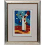 Adam Barsby 1969, Signed limited edition coloured print 83 /500, 'Love makes us Strong ", Signed ,