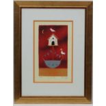 Adam Barsby 1969, Signed limited edition coloured print 52/500, "The Love Nest ", Signed ,