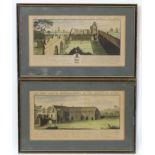 Samuel & Nathaniel Buck XVII-XVIII, Hand coloured engraving , a pair,