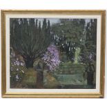 V Anokhin XX Russian School, Oil on board, ' Lilacs in the Park ',