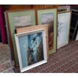 Quantity of assorted paintings, prints,