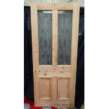 Stripped pine glazed door CONDITION: Please Note - we do not make reference to the