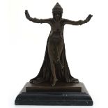 C. J. R Colines:, A 21stC cast and patinated bronze figure of an Oriental dancer.