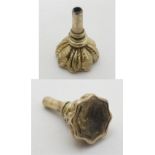Watch key / wax seal : a 19 th C yellow metal covered watch key with seal to other end engraved '