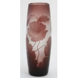 A Legras cameo glass vase decorated with floral poppy decoration 9 3/4" high CONDITION: