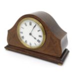Buren mantle clock : a drum movement with platform escapement inlaid mahogany mantle clock ,