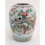 A Chinese famille rose ginger jar,