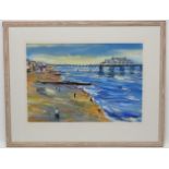 Lucy Feilden (XX-XXI), Gouache and watercolour, 'Brighton Beach ',