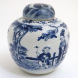 A Chinese blue and white ginger jar and cover,