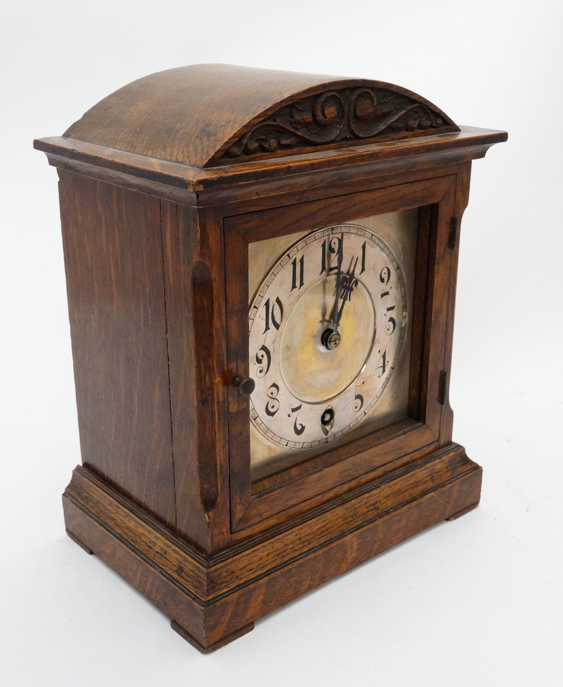 W & H Bracket Clock : a Winterhalder & Hofmeier oak cased Timepiece ,