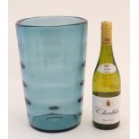 A pale blue glass vase with rippled decoration 12" high CONDITION: Please Note -