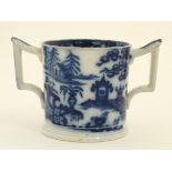A 19thC Flo Blue twin handled loving cup ,