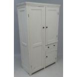 A late Victorian large painted pine kitchen / housekeepers cupboard 80" high x 22" deep x 48" wide