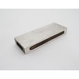A Continental white metal large match box cover ( German .800 silver maker HB.